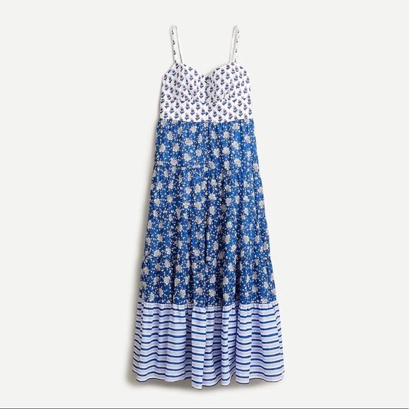 🆕💕HP💕{J.Crew} Button-Front Mixed Block Print Maxi - Picture 10 of 16